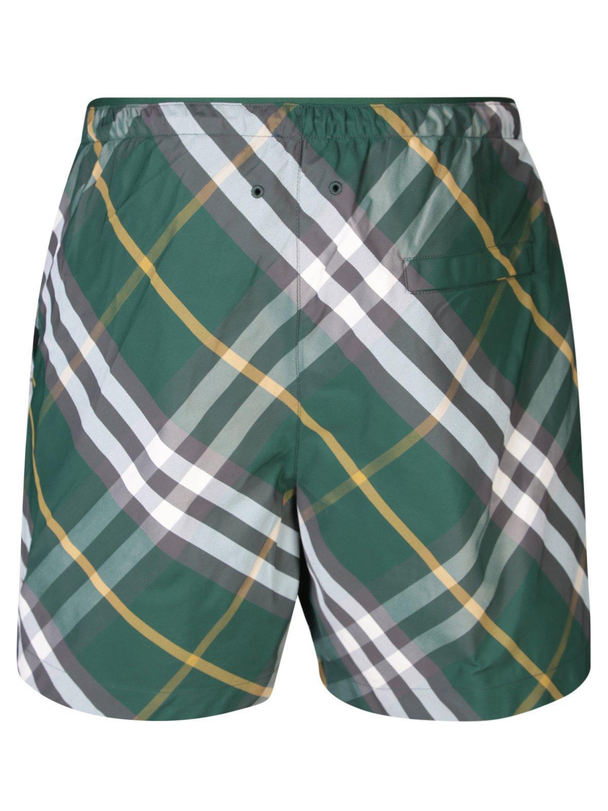 Checkered Twill Swim Shorts In Ivy Check Product Image