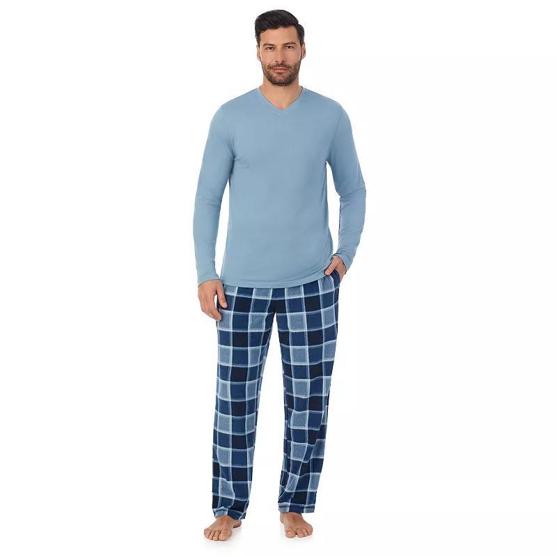 Mens Cuddl Duds Cabin Fleece Long Sleeve Pajama Top & Pajama Pants Set Product Image