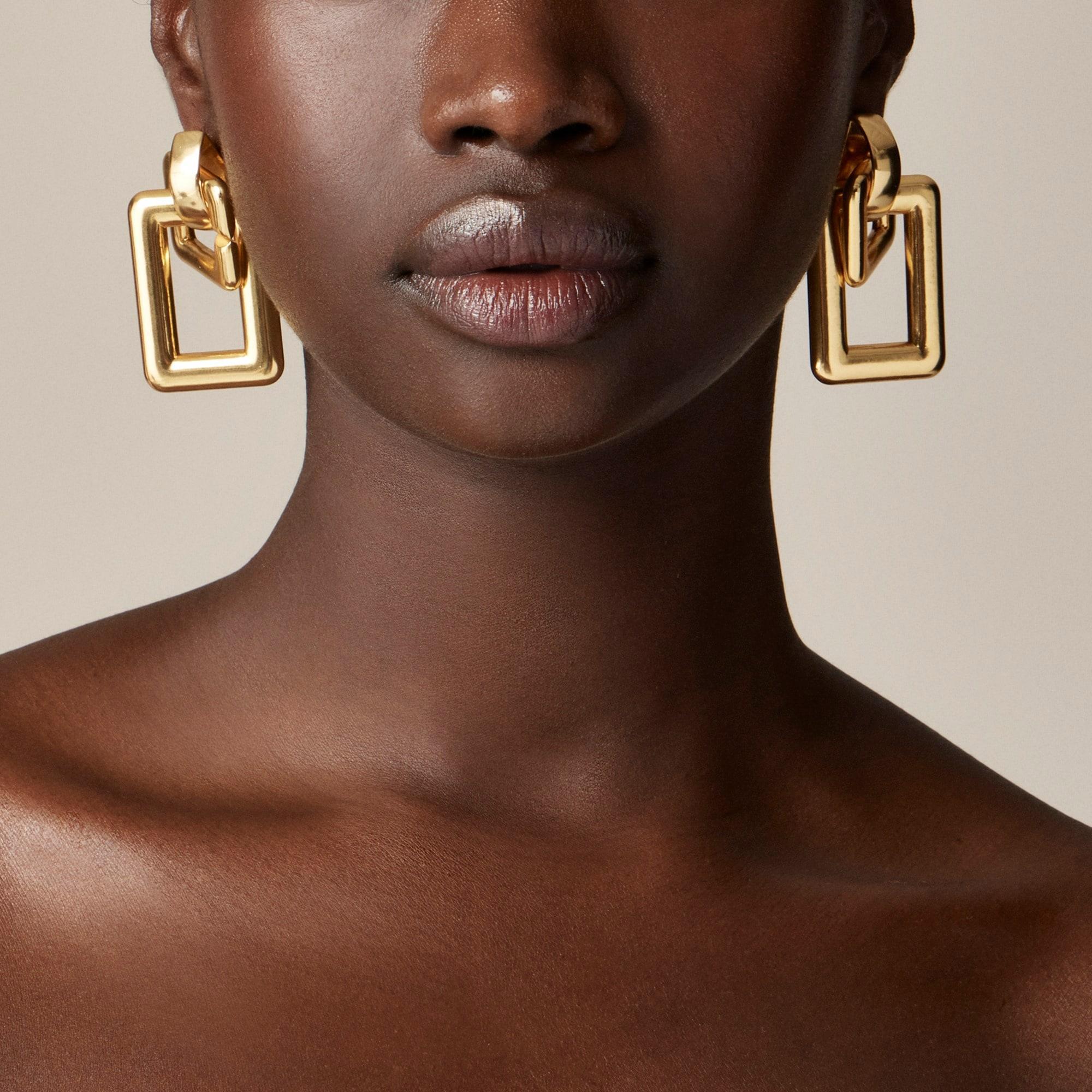 Oversized double-square link earrings Product Image