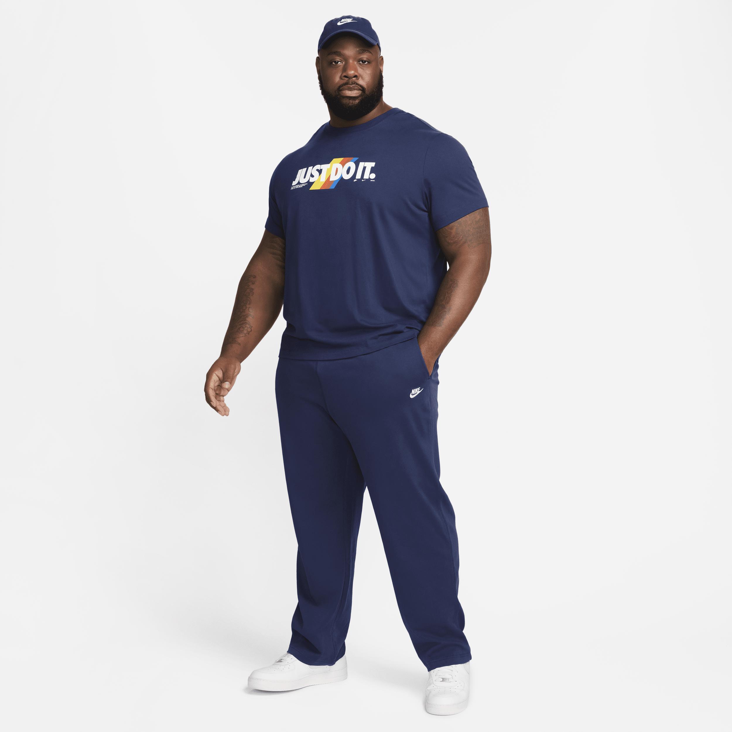 Nike Mens Club Knit Open Hem Pant - Midnight Navy/White Product Image