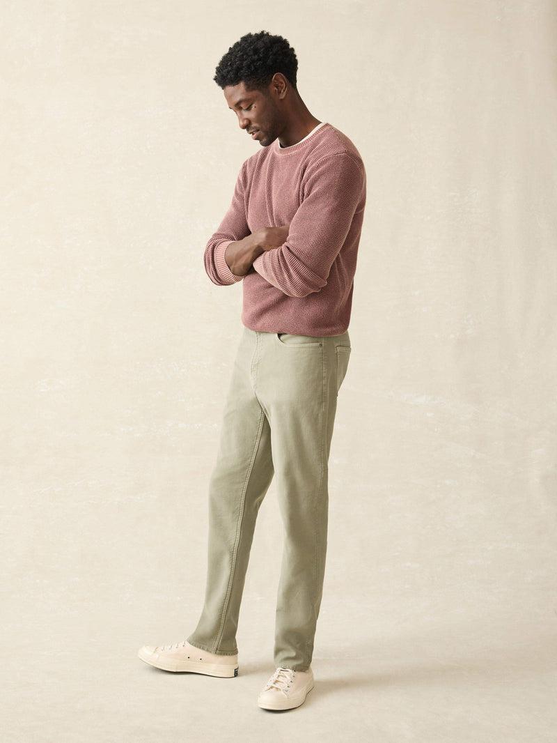 Stretch Terry 5-Pocket Athletic Fit Pant - Faded Olive Product Image