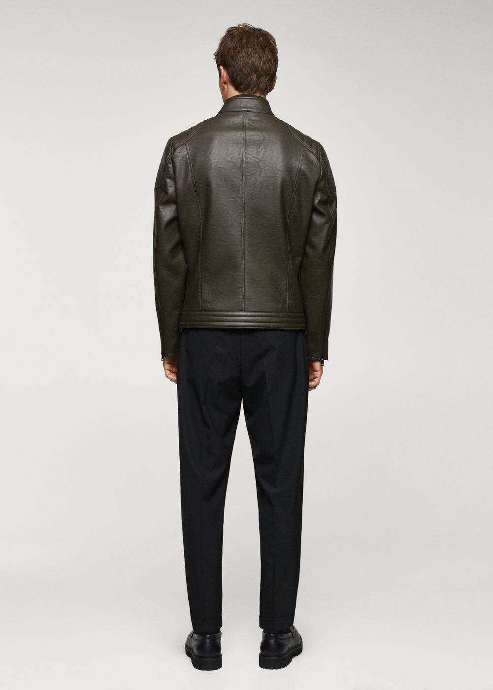 MANGO MAN - Nappa leather-effect jacket khakiMen Product Image