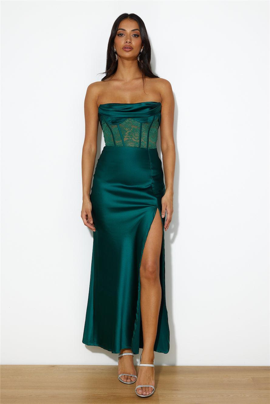 Swan Lake Maxi Dress Forest Green Product Image