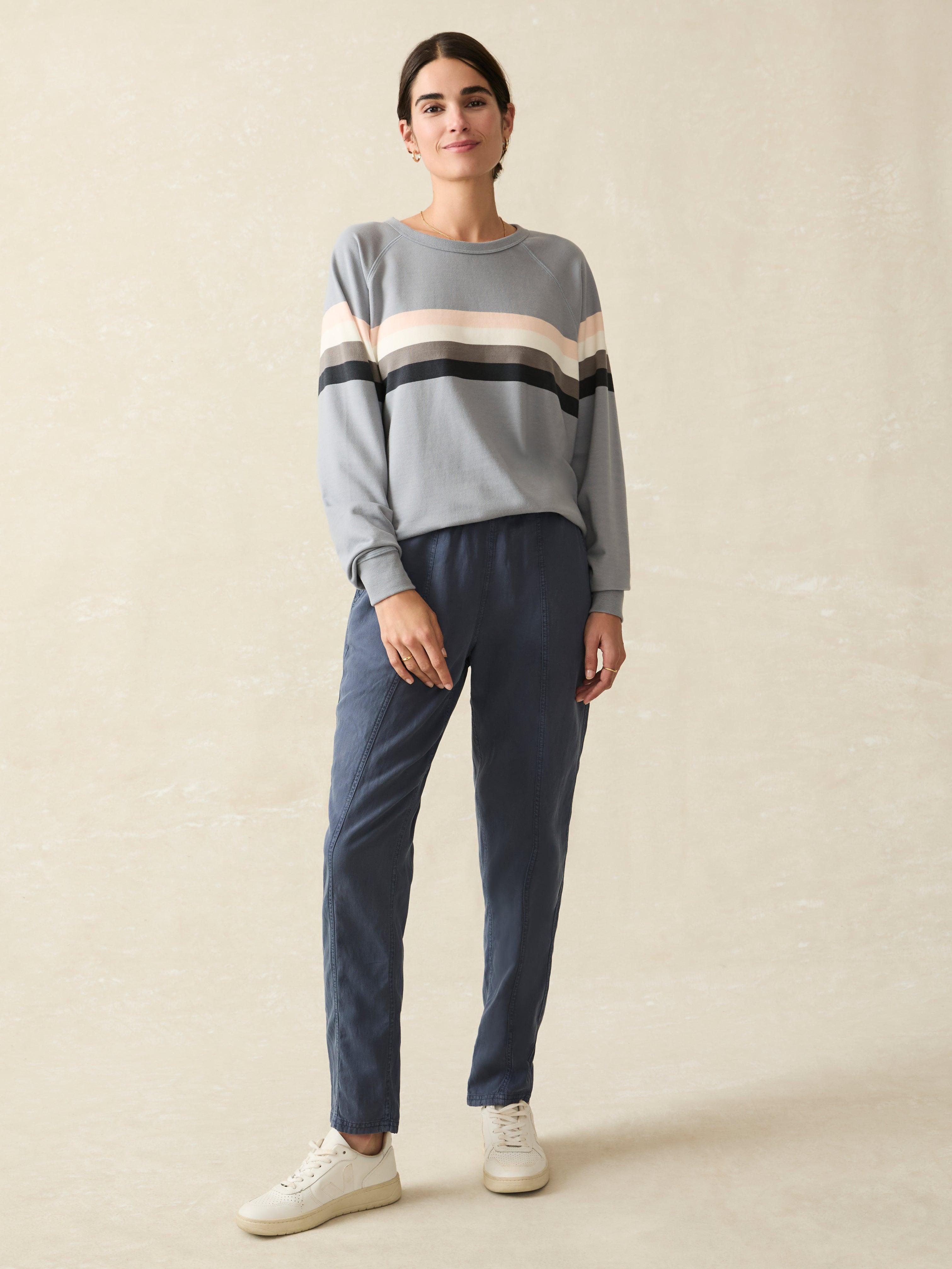 Coastal Cloud Crew - Blue Westward Stripe Female Product Image