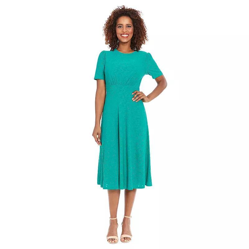 Womens London Times Vine Eyelet Inset Waist Midi Dress Product Image