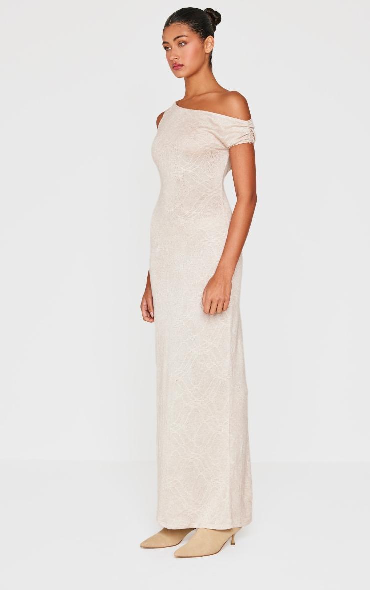 Cream One Shoulder Maxi Dress Product Image