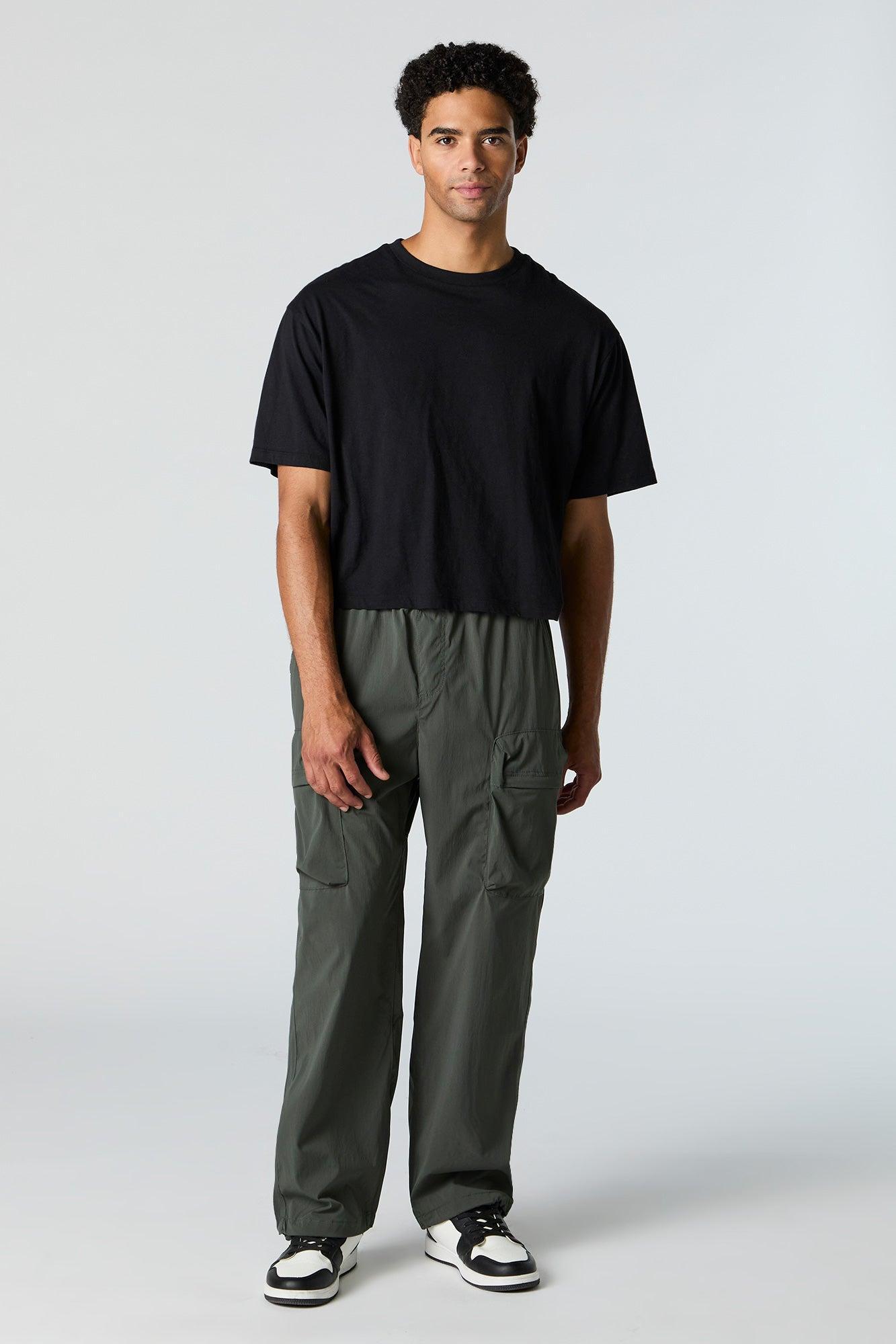 Nylon Zip Pocket Straight Leg Cargo Pant Male Product Image