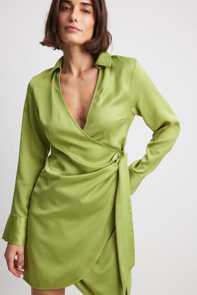 Draped Wrap Mini Dress Product Image