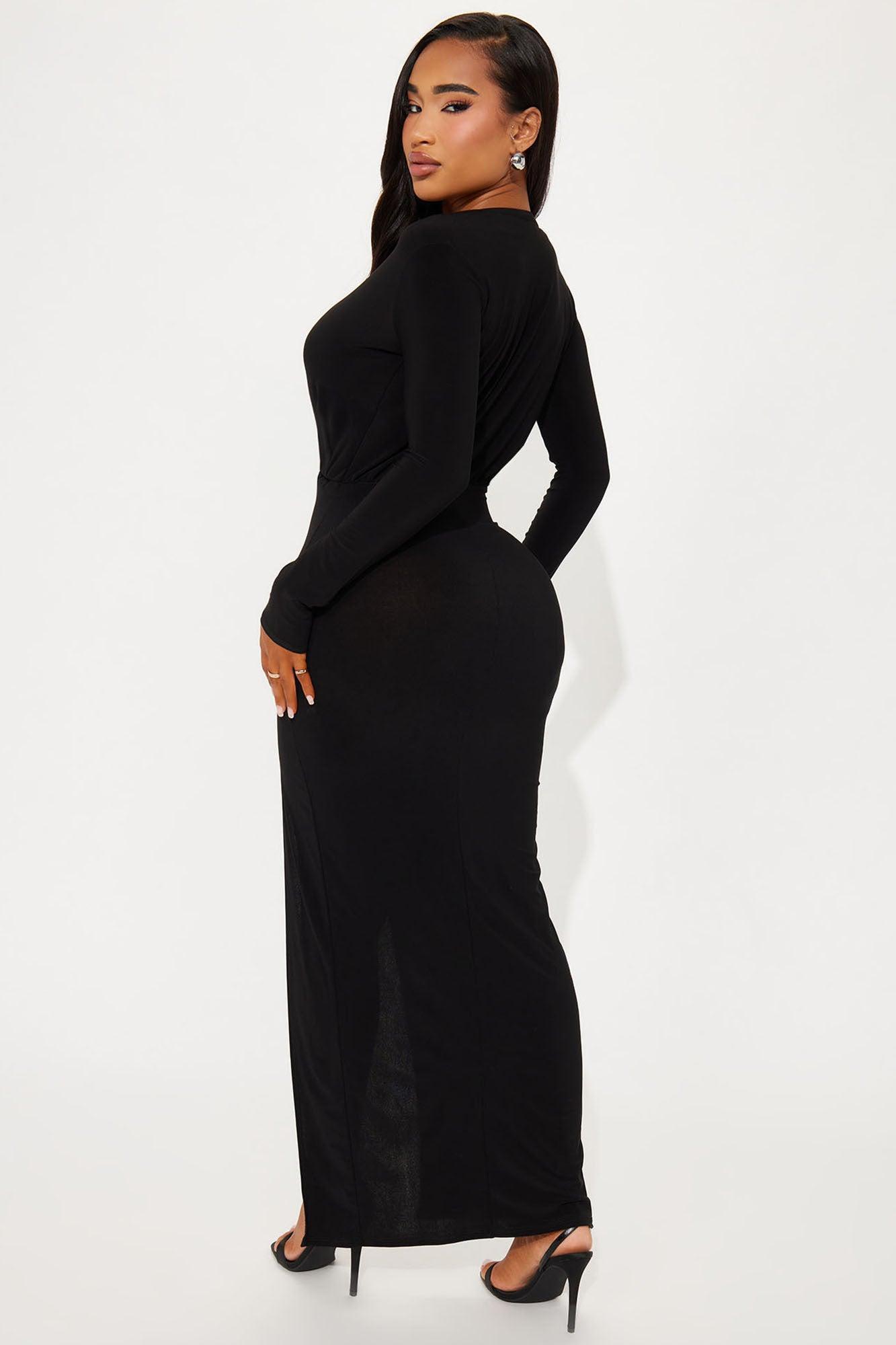 Marisa Collar Maxi Dress - Black Product Image