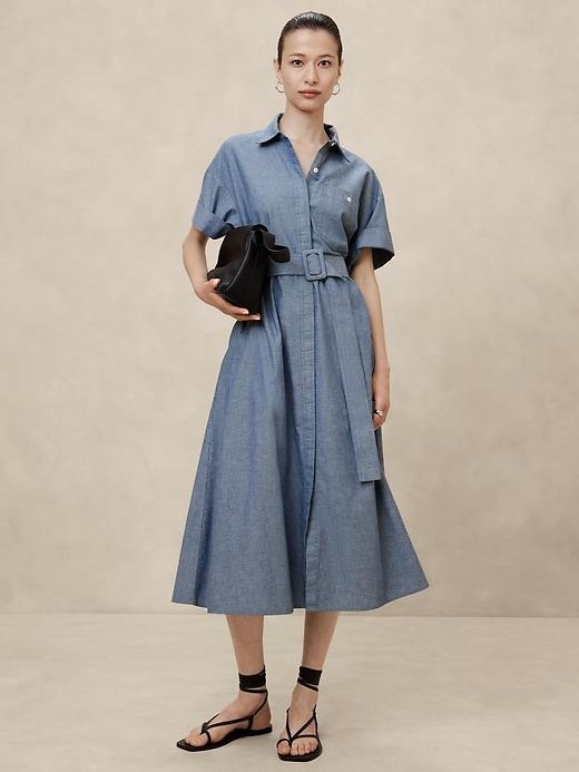 Chambray Midi Shift Shirtdress product image