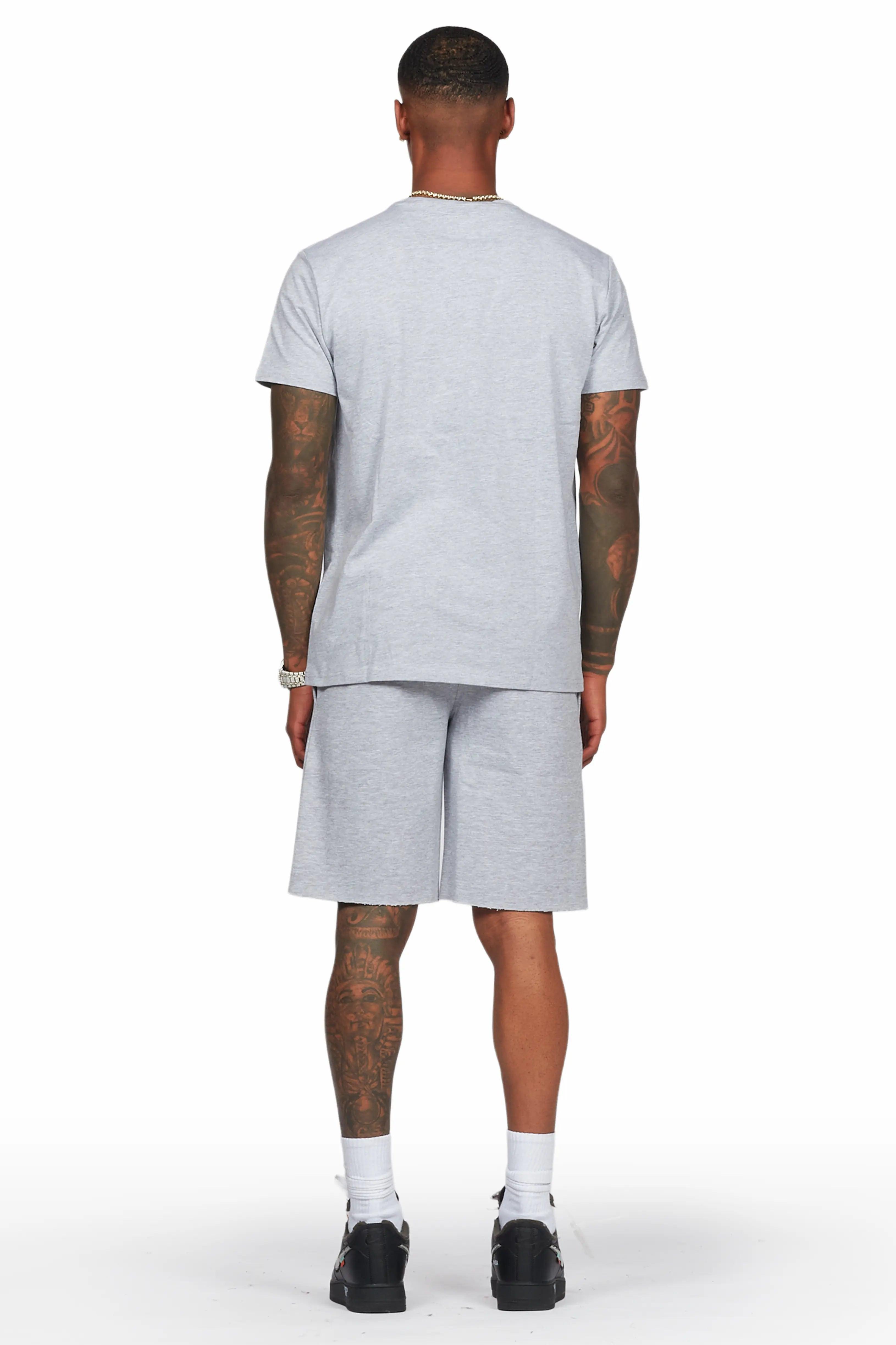 Thierry Heather Grey T-Shirt/Short Set Male Product Image