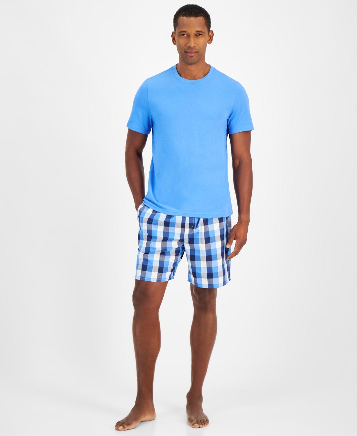 Club Room Mens Solid T-Shirt & Woven Plaid Boxer Set, Created for Macys Product Image