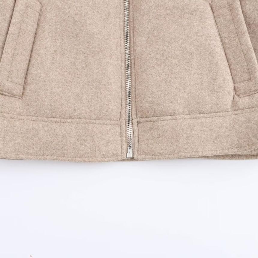 Collar Fleece-Lined Zip Jacket Product Image