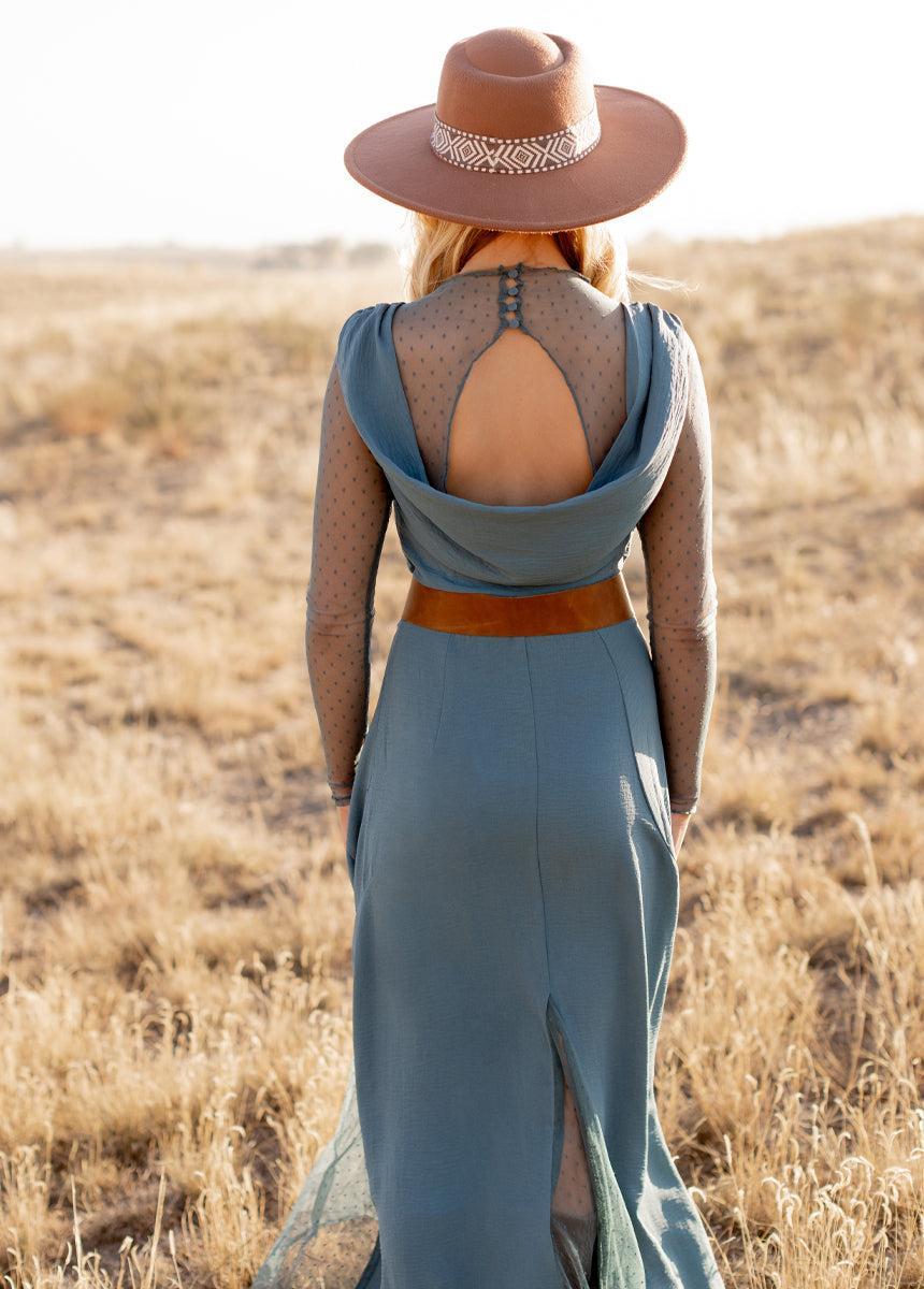 Tisannah Dress in Dusty Teal Product Image