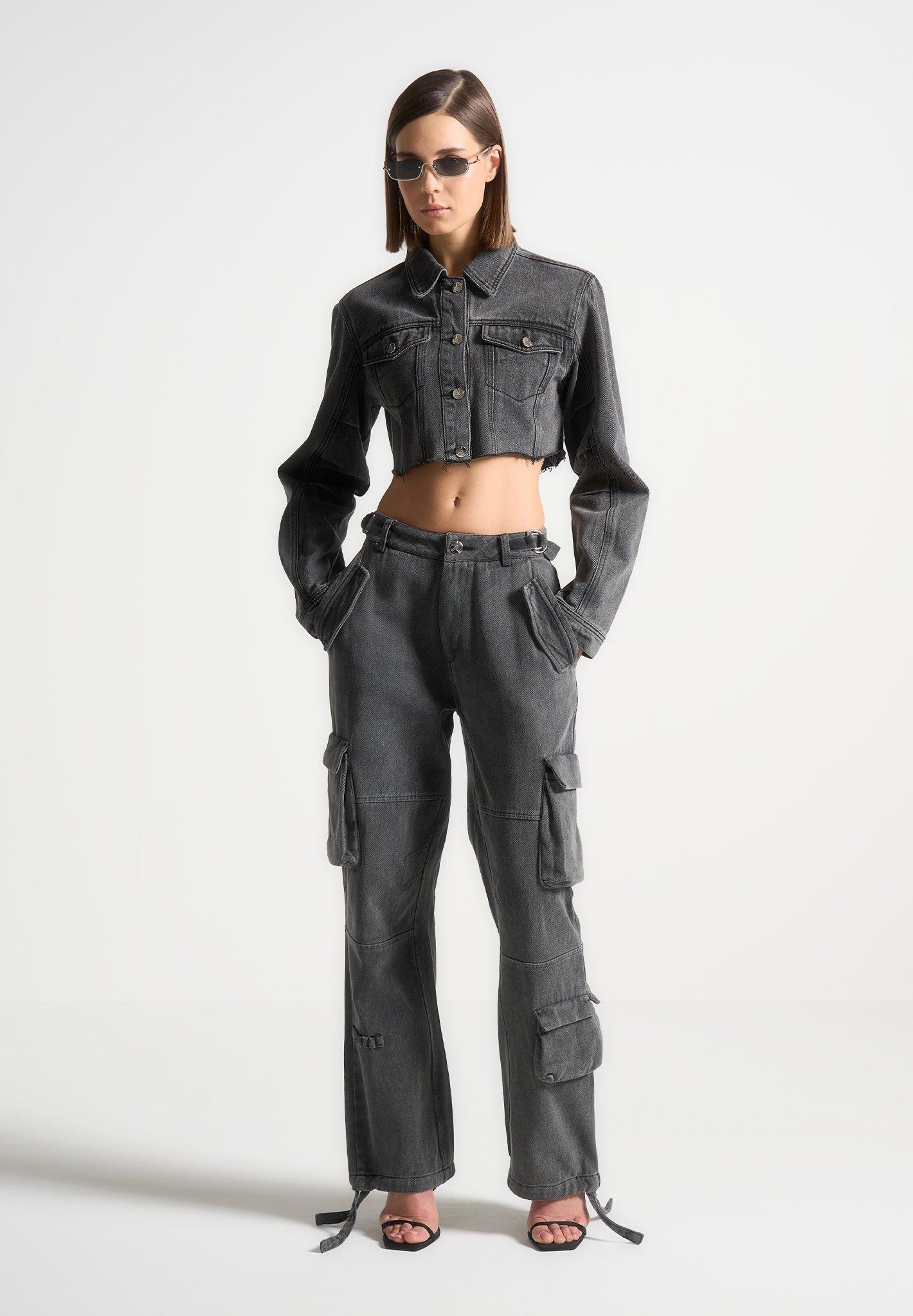 Mid Rise Cargo Pants - Washed Grey / Grey / WMN3492-07 product image