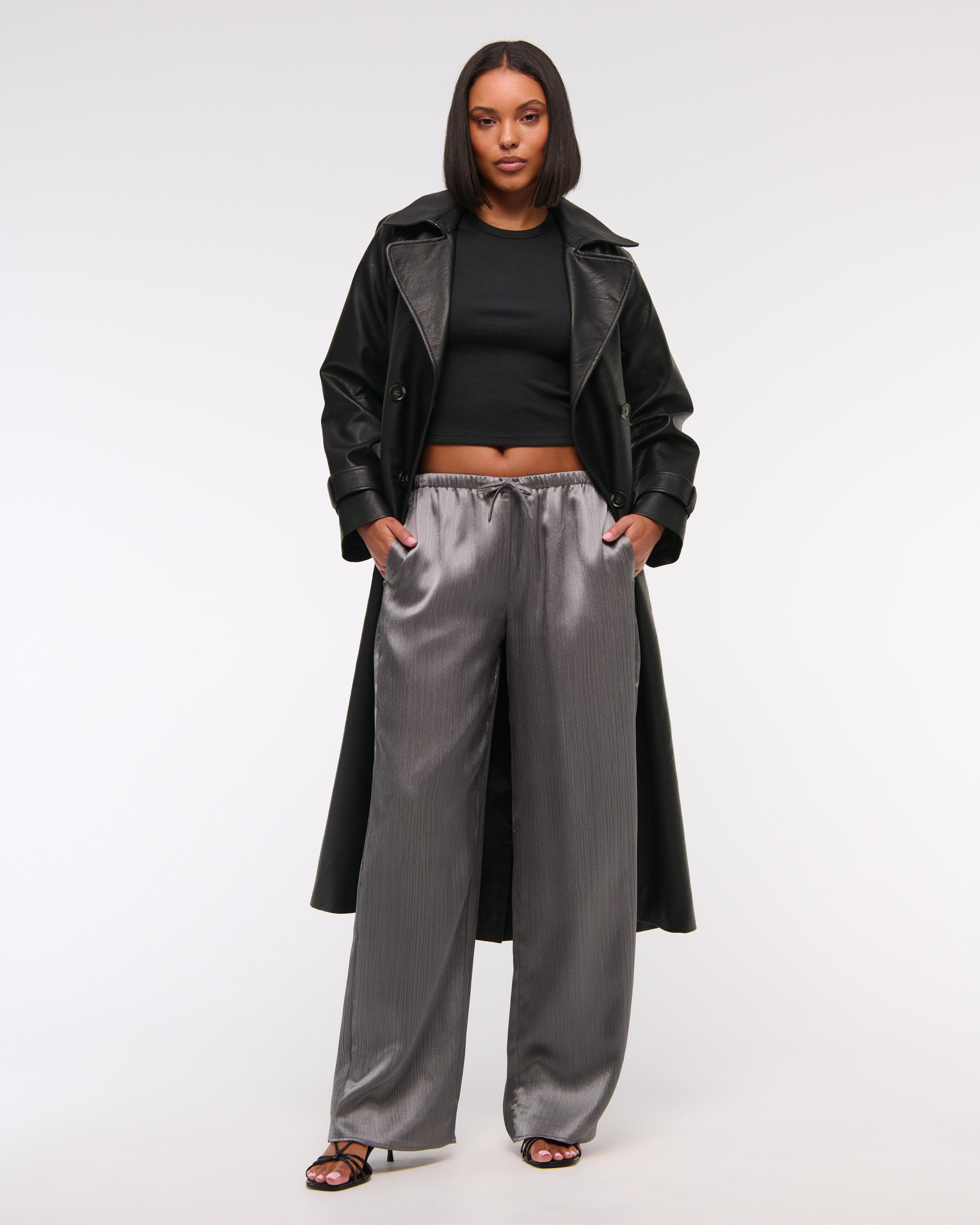 Textured Satin Pull-On Pant product image