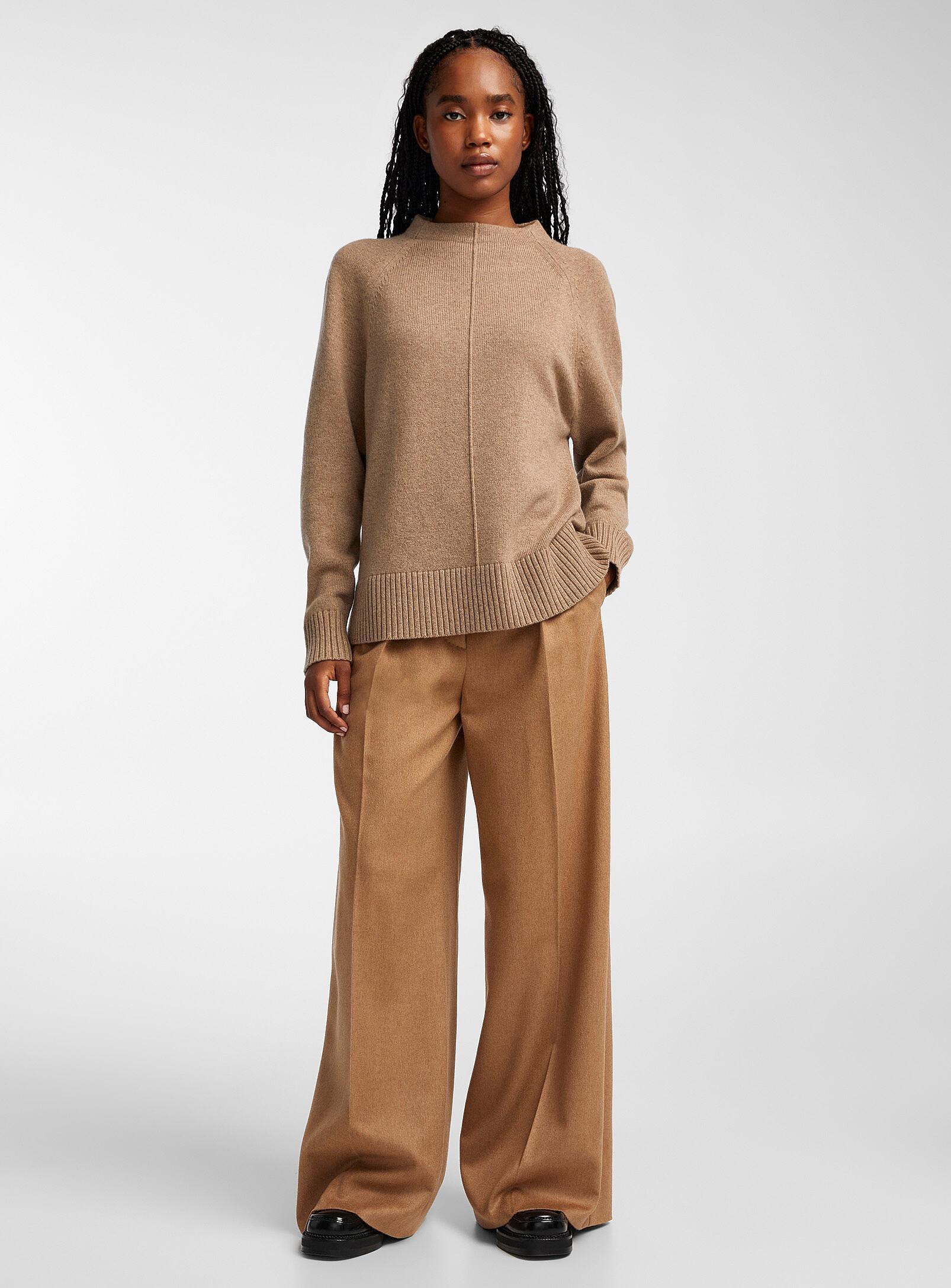 MAX MARA Stretch-wool Wide-leg Trousers In Light Brown Product Image