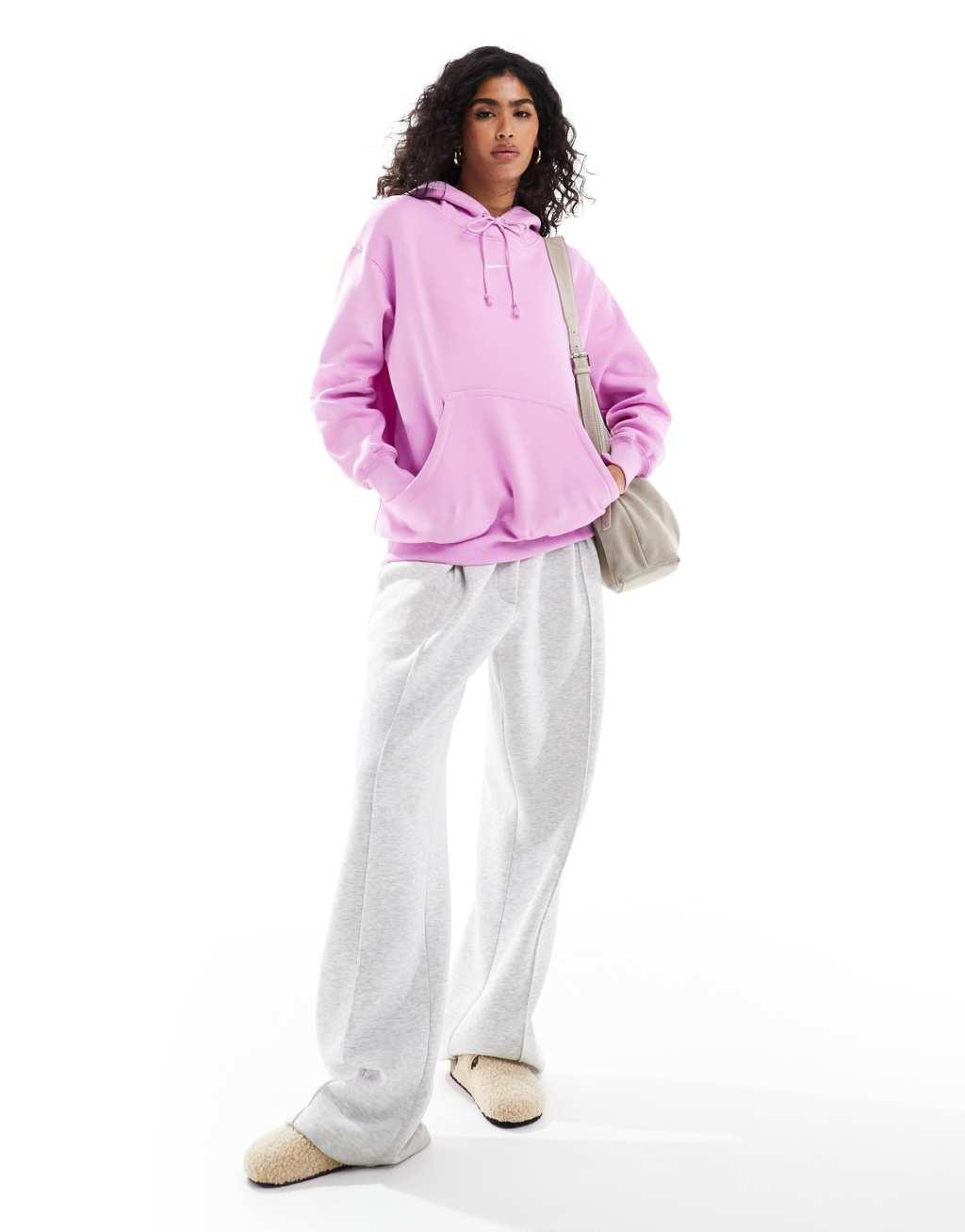 Nike Phoenix Fleece oversized hoodie in pink Product Image