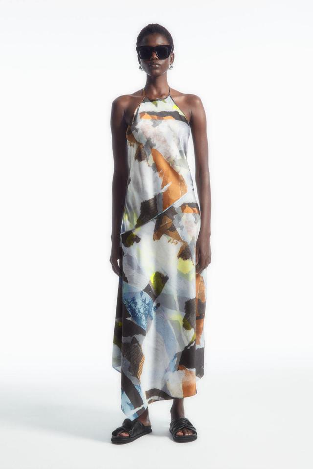 PRINTED ASYMMETRIC MIDI DRESS Product Image