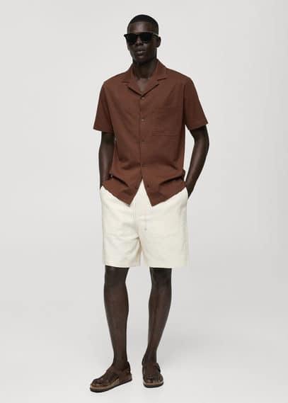 Mango Mens Cotton Short-Sleeved Shirt product image