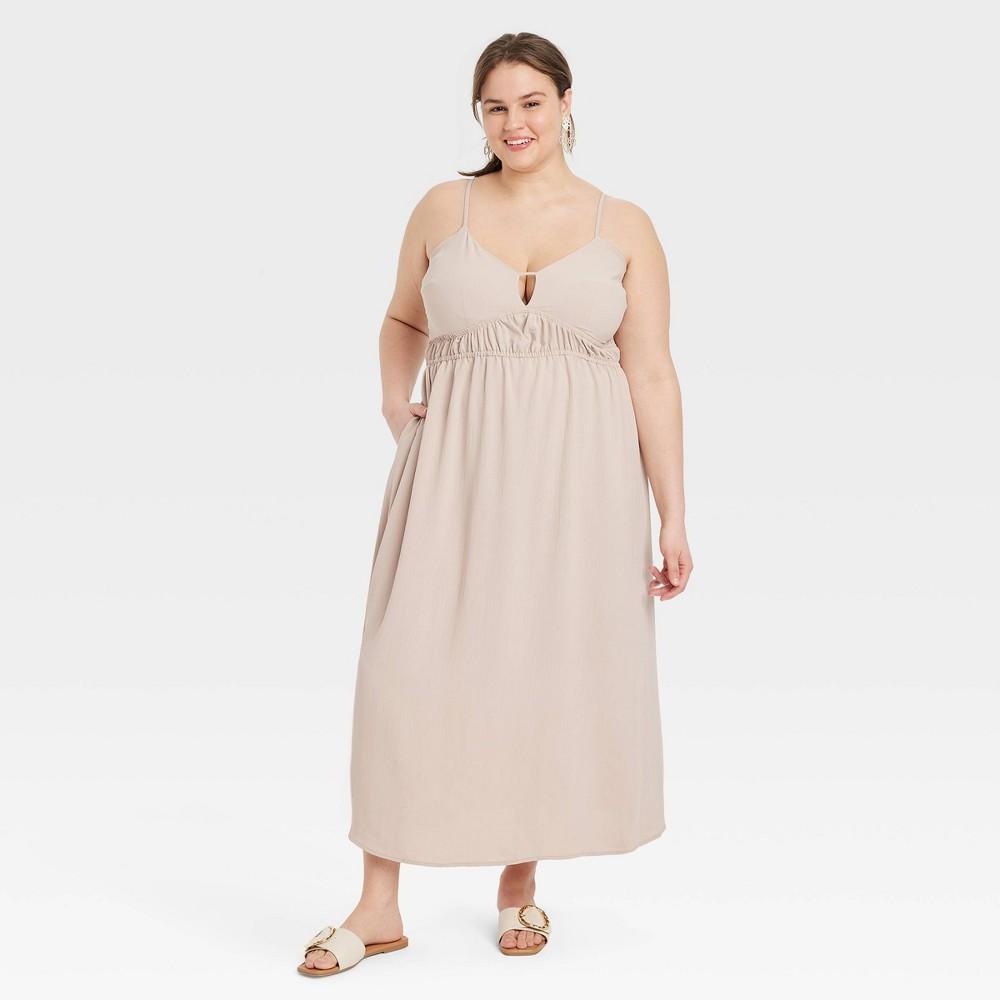 Womens Best Ever Maxi A-Line Dress - A New Day Taupe XXL Product Image