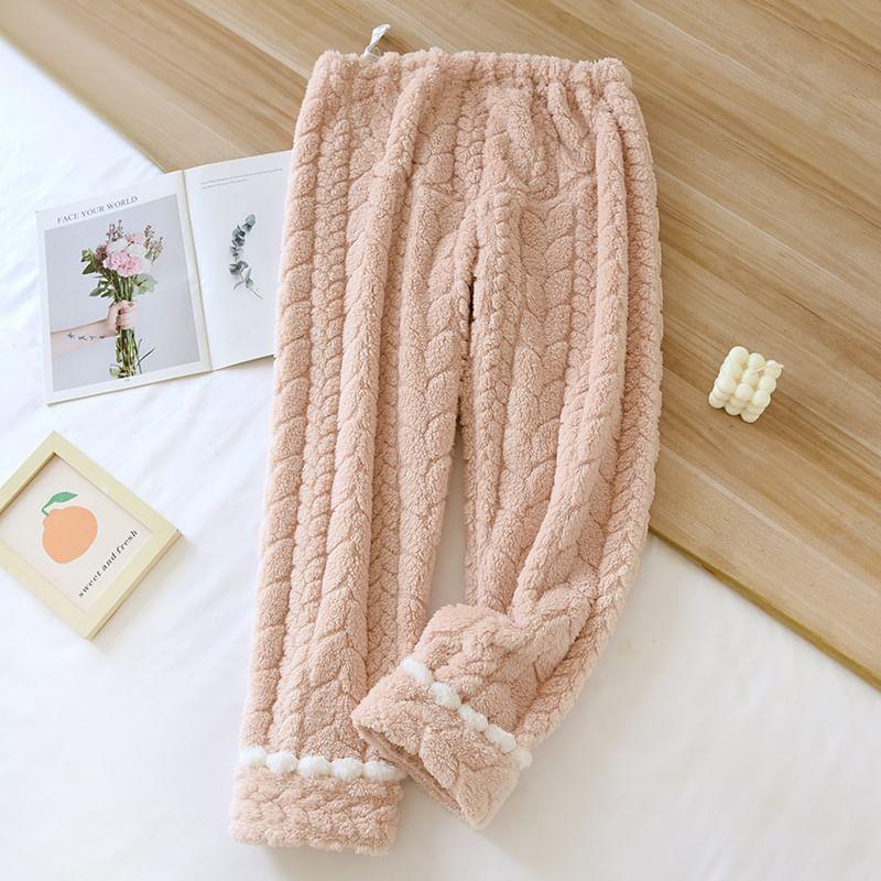 Maternity Drawstring Waist Fleece Lounge Pants Product Image