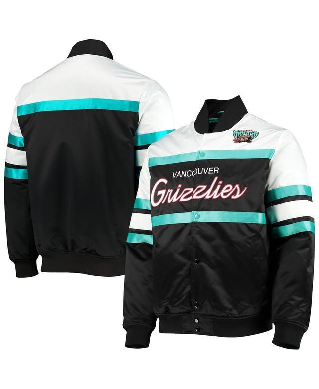 Mens Mitchell & Ness Black Vancouver Grizzlies Hardwood Classics Script Satin Full-Snap Jacket Product Image