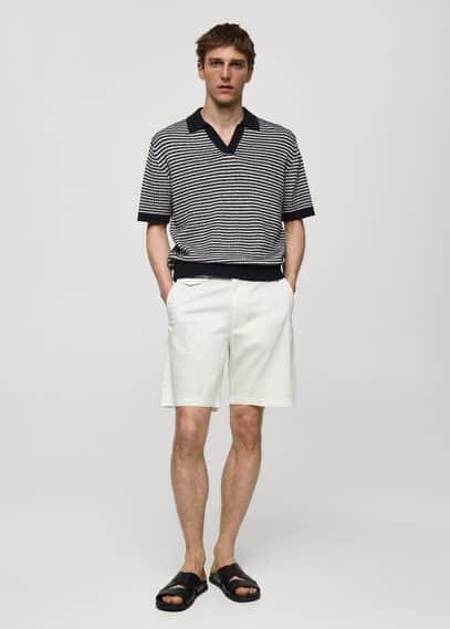 MANGO MAN - Slim fit cotton Bermuda shorts off whiteMen Product Image