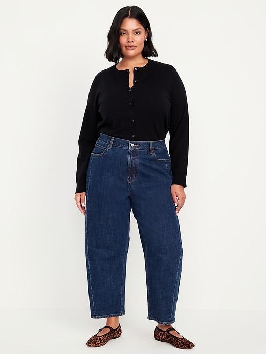 High-Waisted Barrel Ankle Jeans Product Image