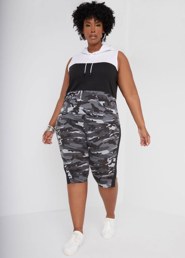 Plus Size Camo Striped Capris Ashley Stewart Product Image