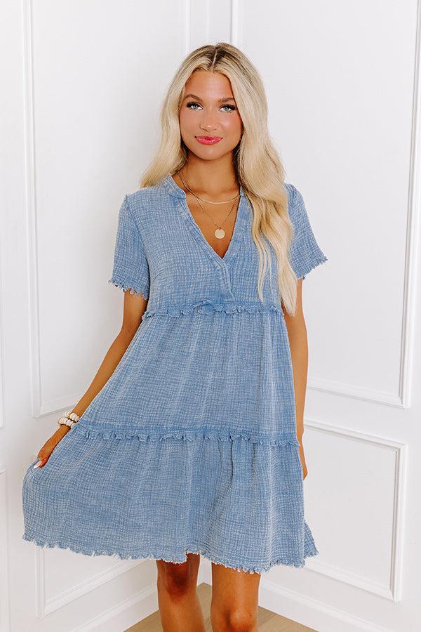 Summer Mimosa Babydoll Dress in Airy Blue Product Image