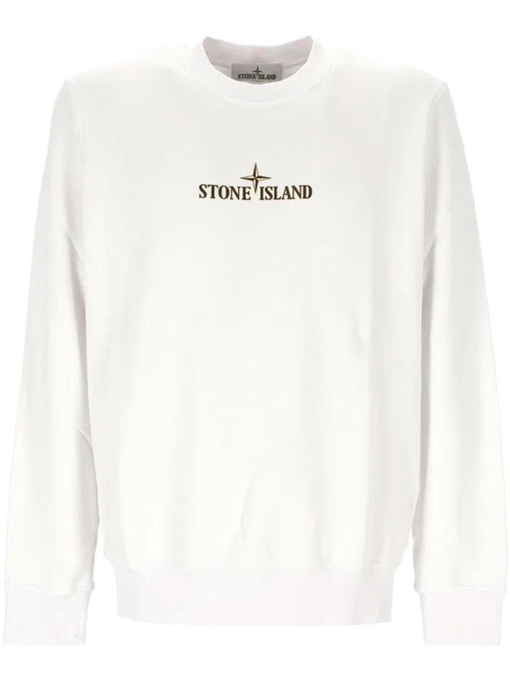 Logo Printed Crewneck Sweatshirt In White Product Image