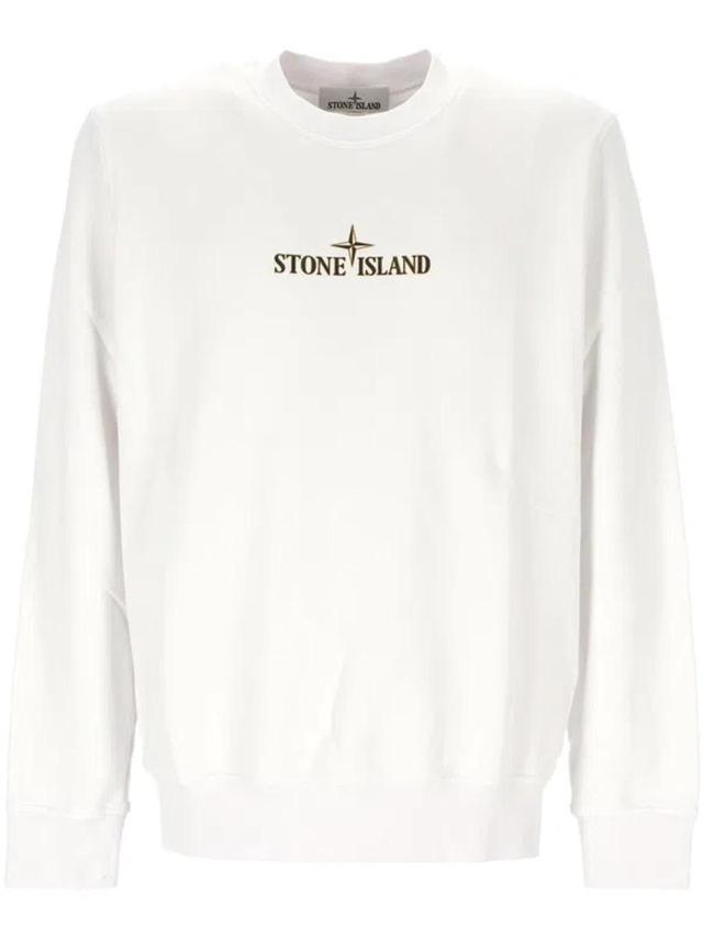 Logo Printed Crewneck Sweatshirt In White Product Image