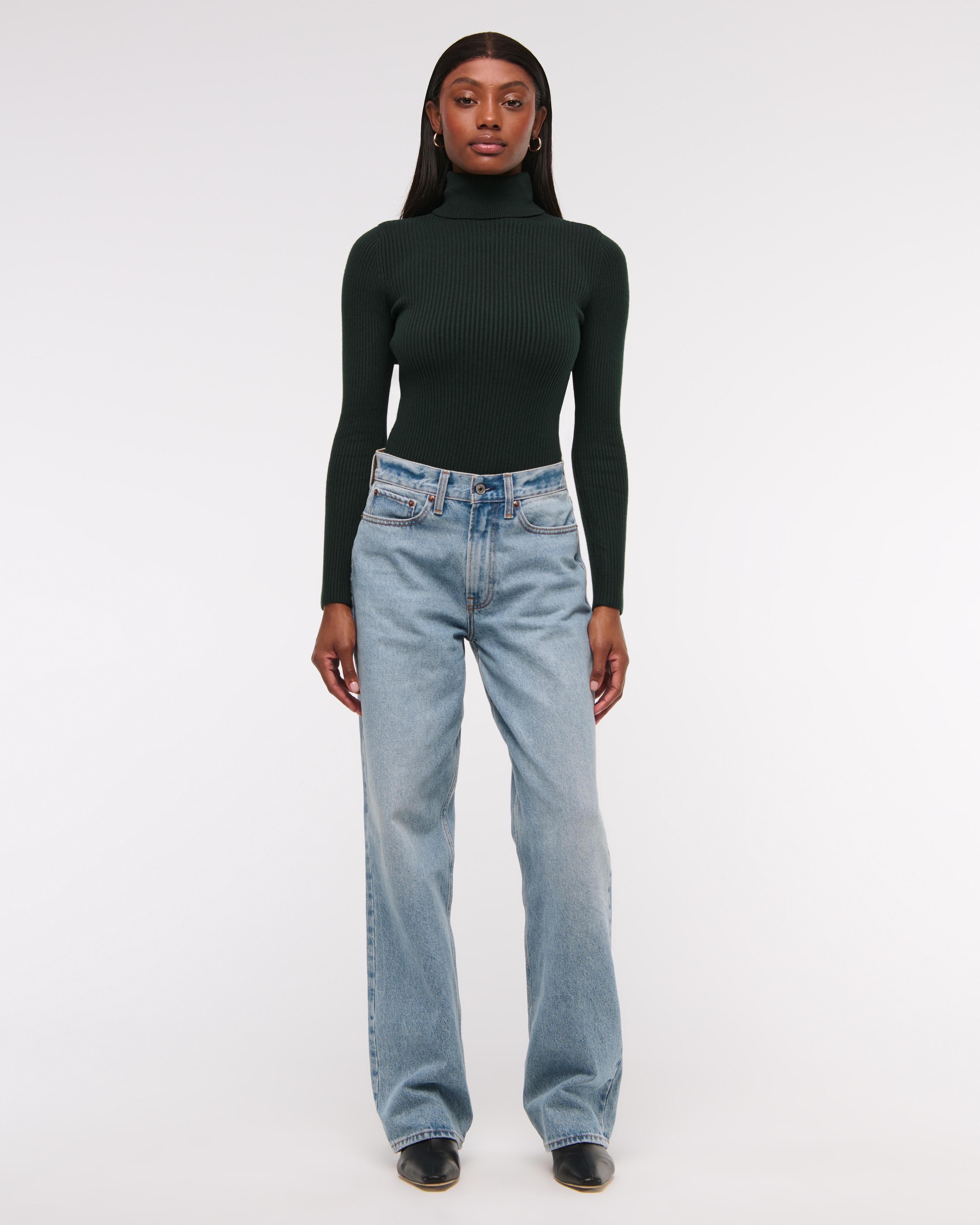 LuxeLoft Slim Ribbed Turtleneck Top Product Image