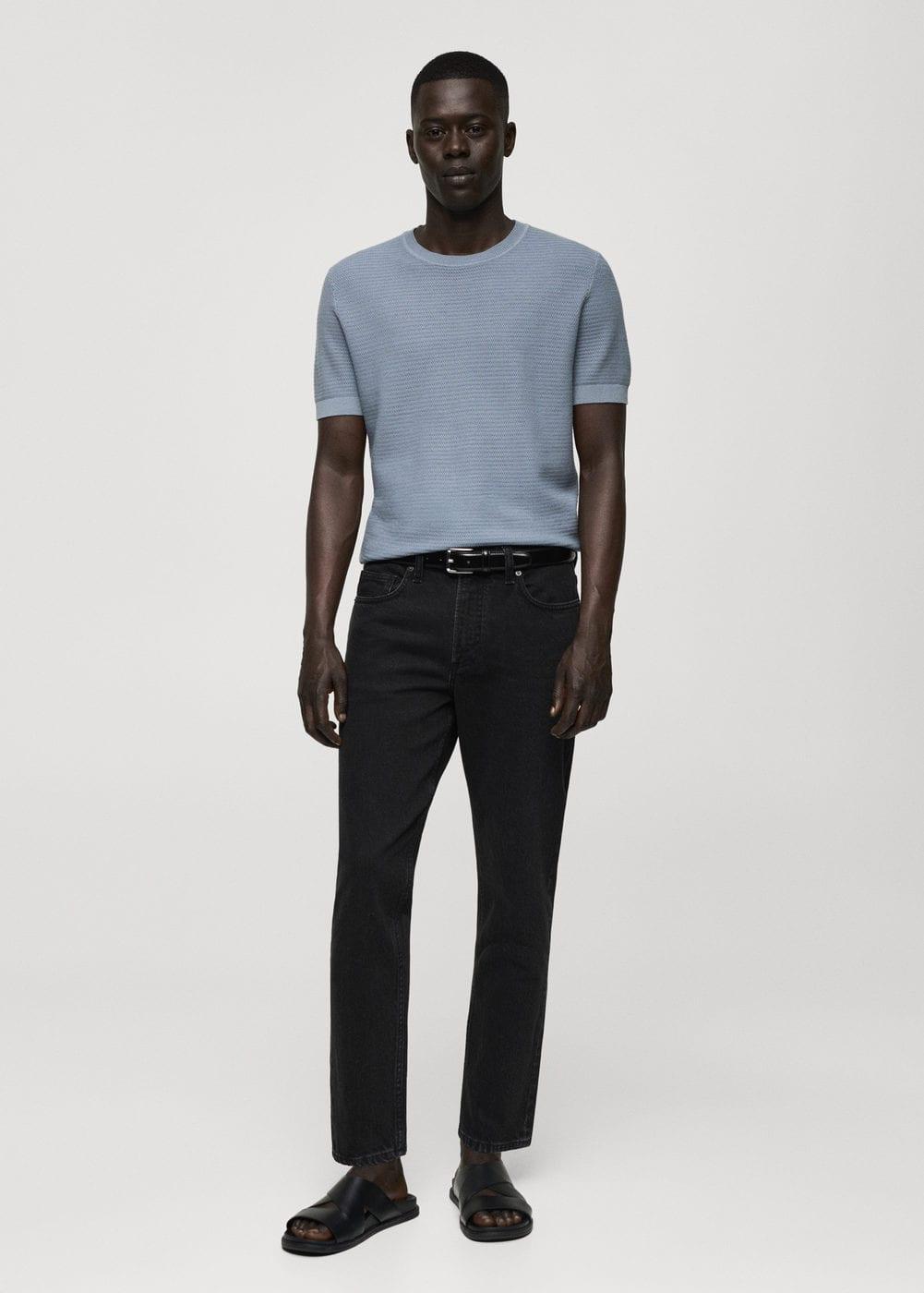 MANGO MAN - Ben tapered fit jeans black denimMen Product Image