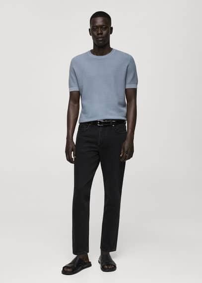 MANGO MAN - Ben tapered fit jeans black denimMen Product Image