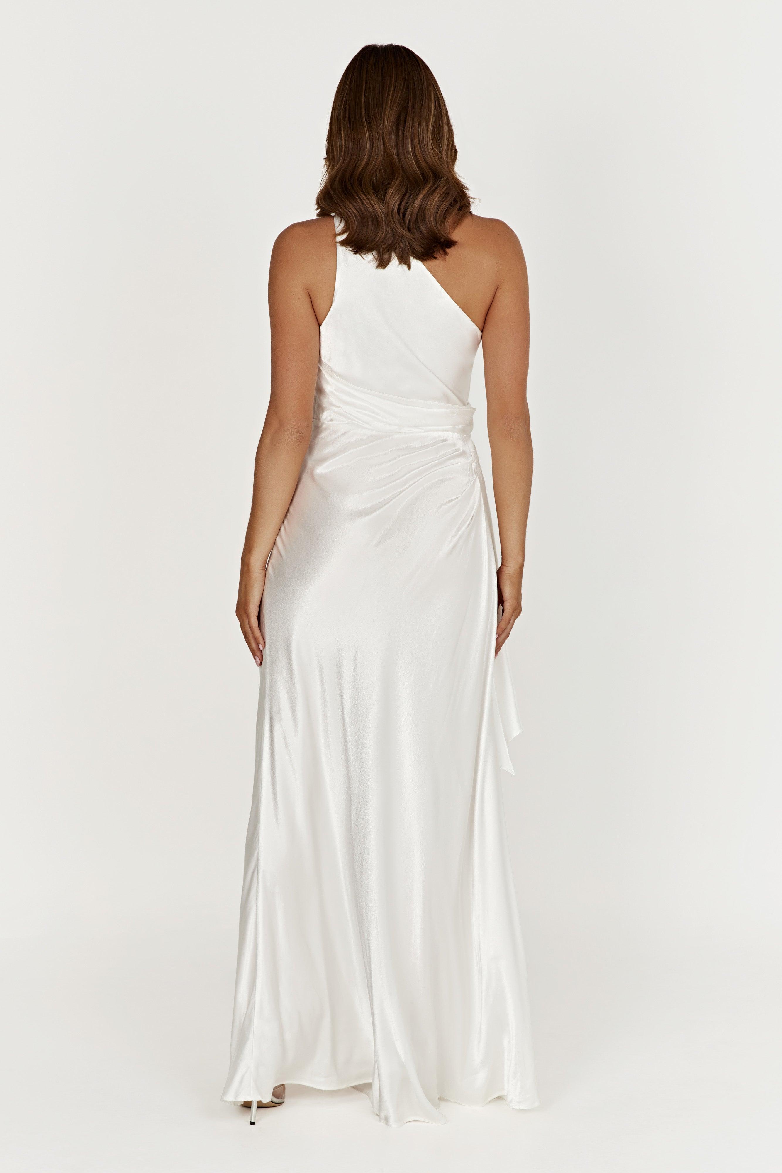 Calliope One Shoulder Maxi Dress - White Product Image