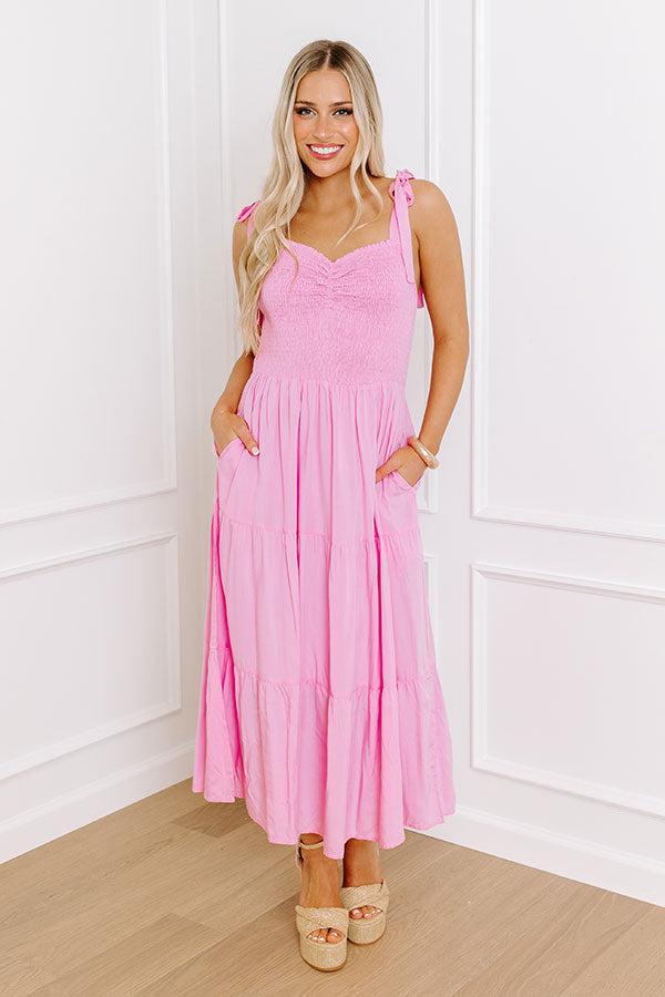 Tucson Stroll Smocked Midi in Pink product image