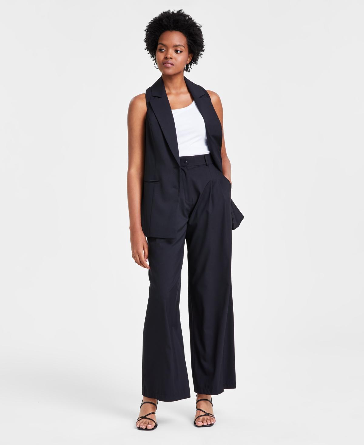 Bar Iii Womens High-Rise Wide-Leg Pants, Created for Macys Product Image