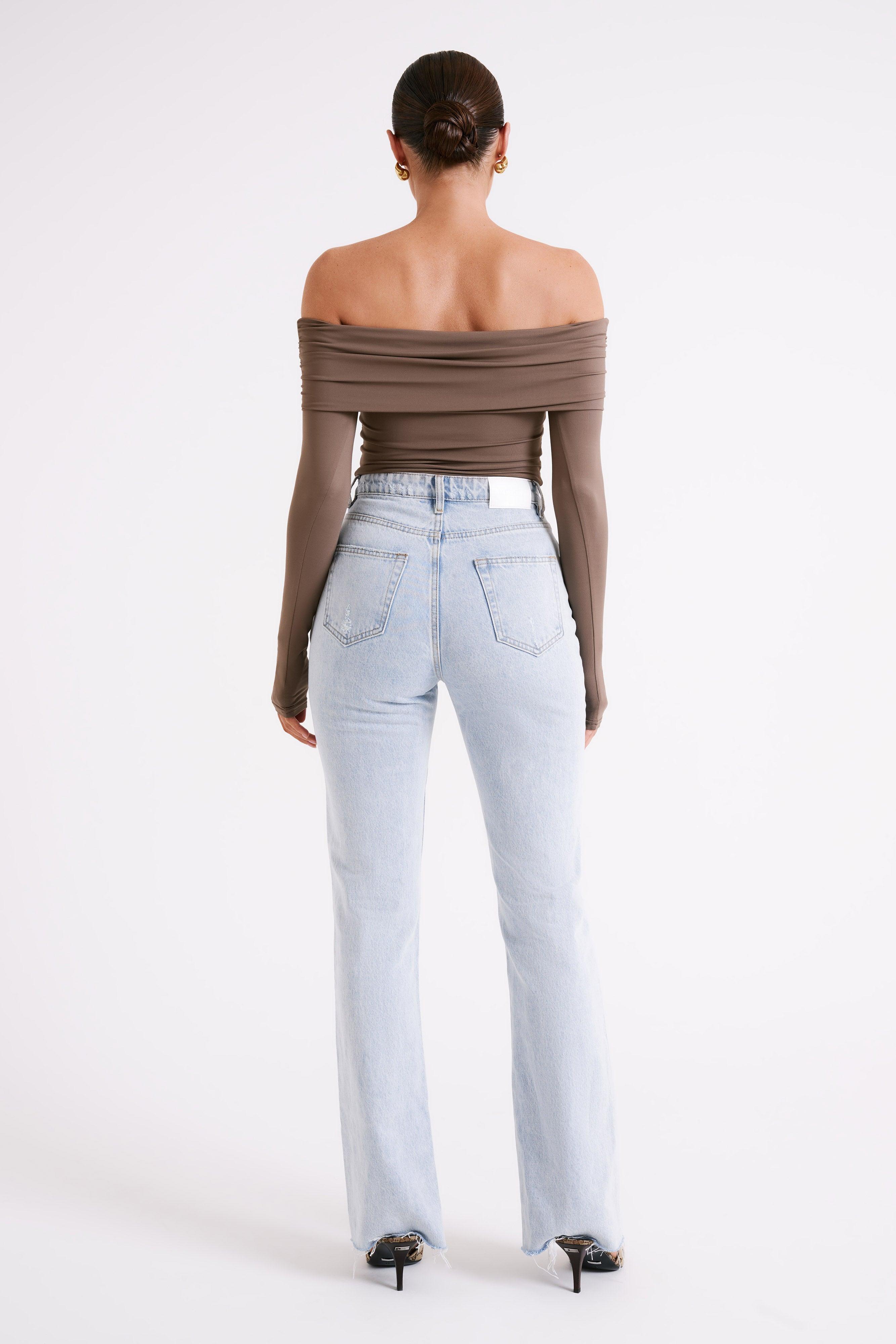 Lucinda Recycled Nylon Off Shoulder Top - Coco Product Image