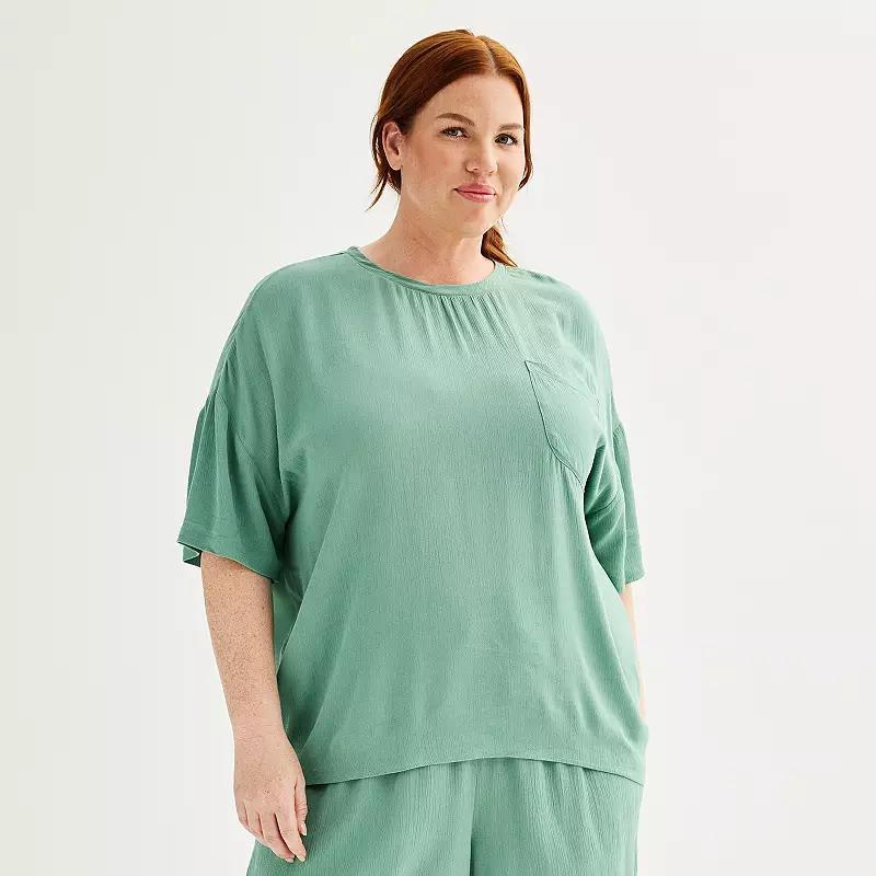 Plus Size Sonoma Goods For Life Textured Sleep Tee, Womens Product Image