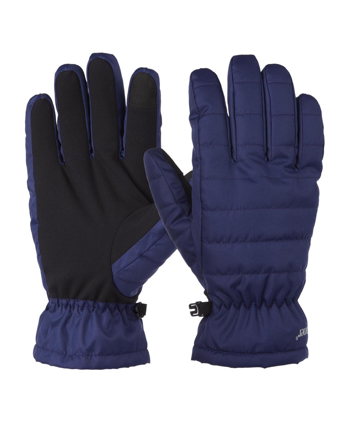 Isotoner Signature Mens Quilted Pongee Gathered Wrist Water Repellent and Touchscreen Gloves Product Image