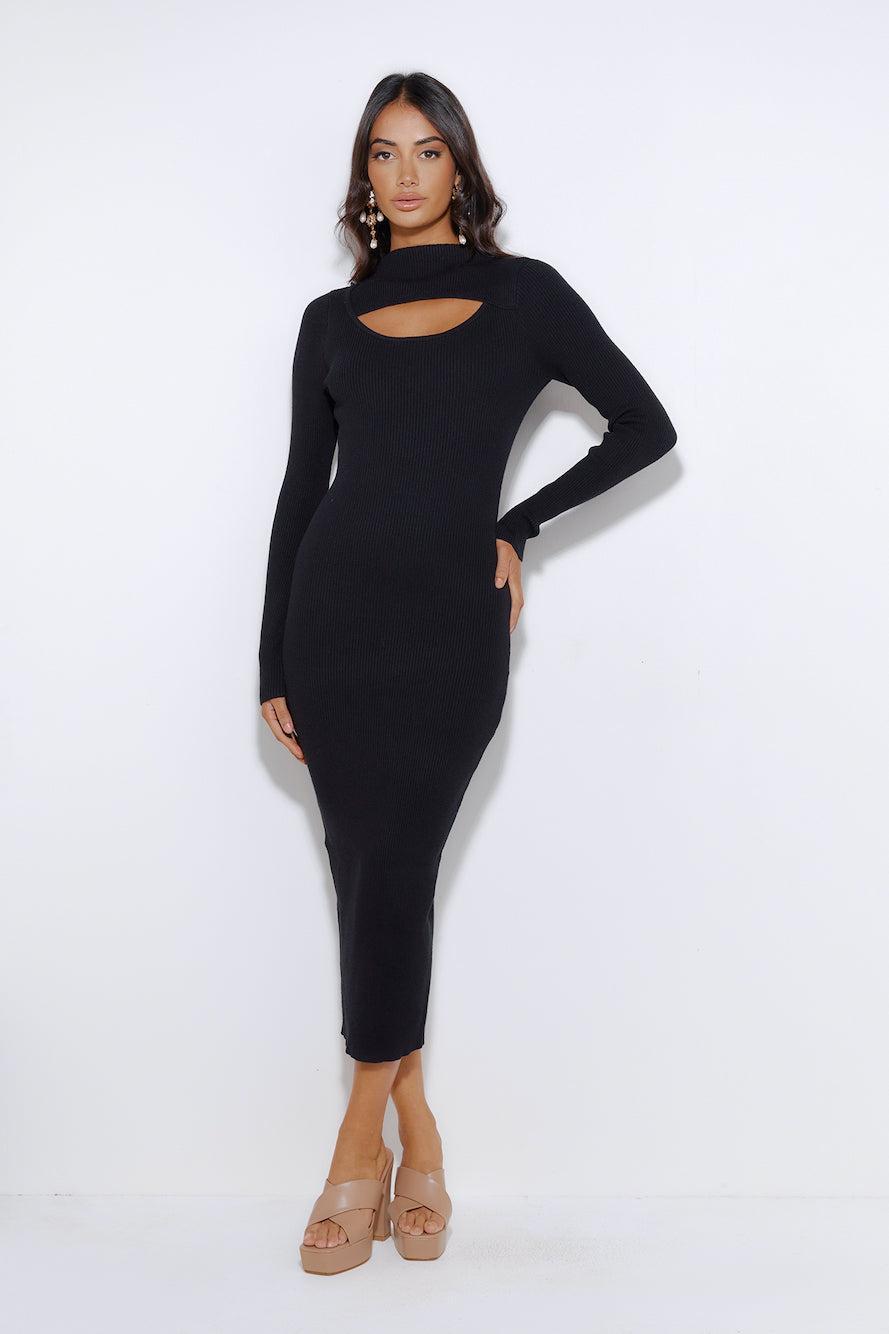 Dating At The Moment Midi Dress Black Product Image