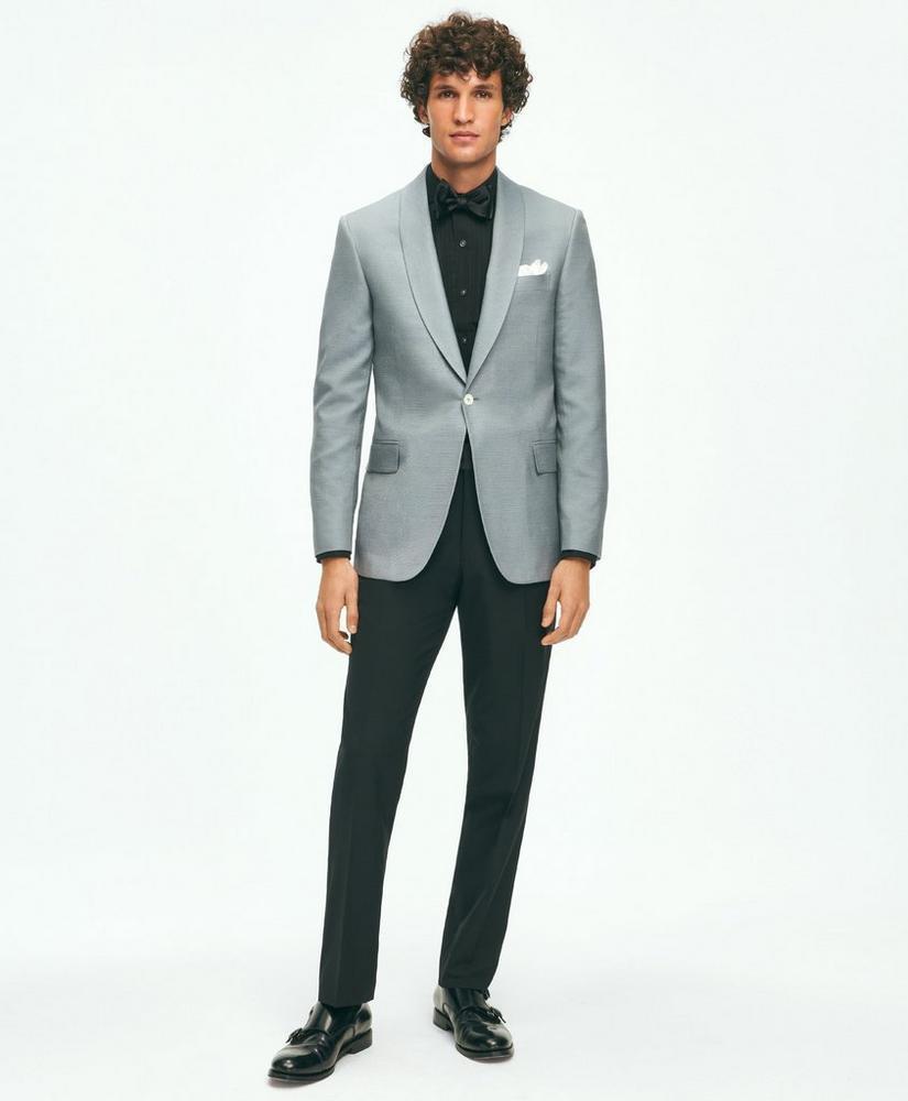 Black Fleece Pleated Londoner Collar Tuxedo Shirt in Sea Island Cotton Product Image