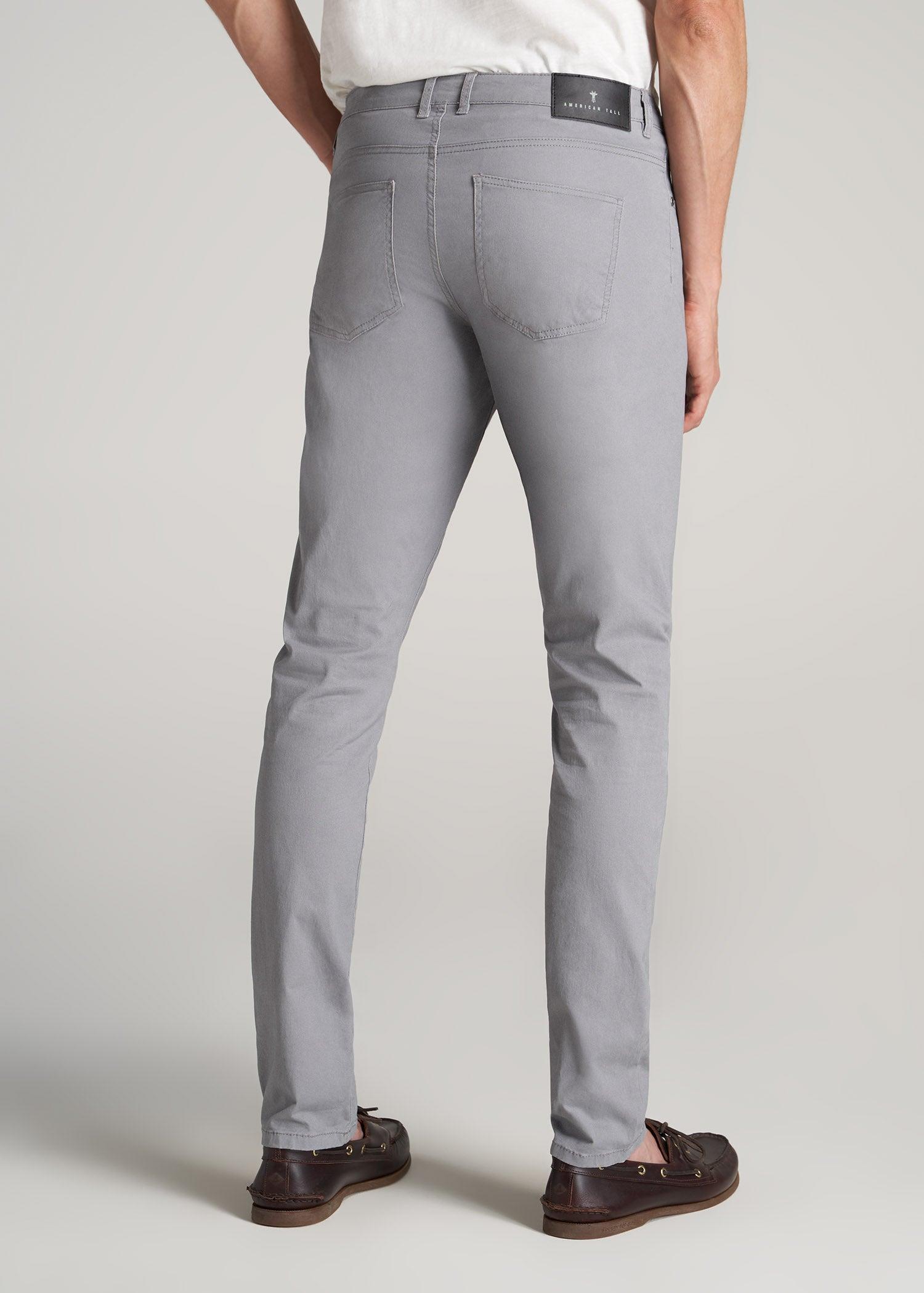 Carman TAPERED Fit Five Pocket Pants for Tall Men in Pebble Grey Product Image