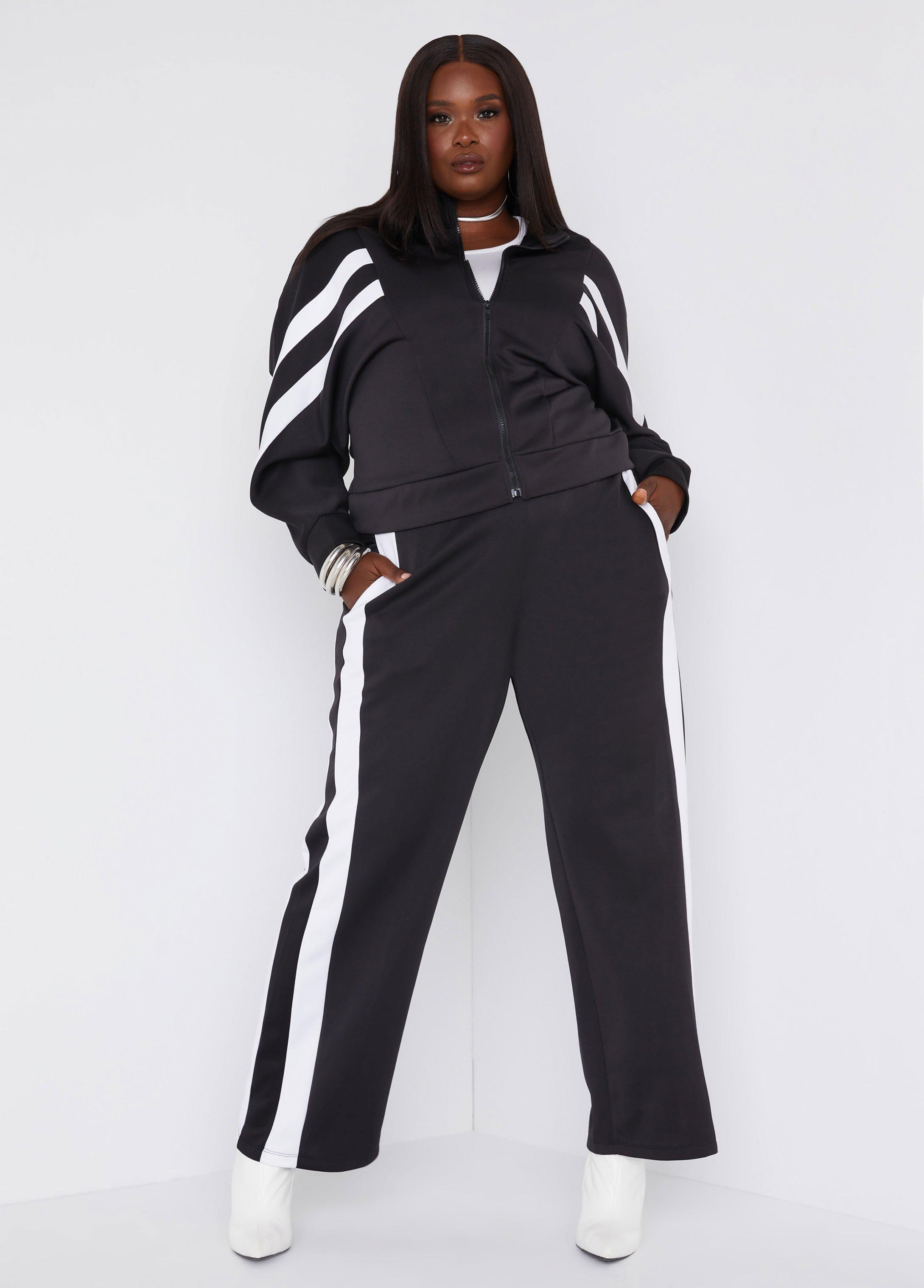 Striped Trimmed Flared Track Pants product image