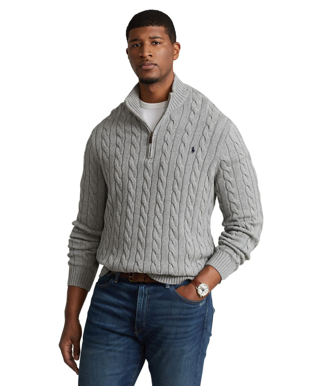 Polo Ralph Lauren Big  Tall Cable Knit Cotton Quarter Product Image