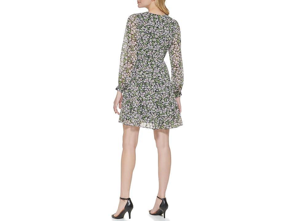 Tommy Hilfiger Long Sleeve Daisy Garden Chiffon Dress (Ballerina Pink ) Women's Dress Product Image