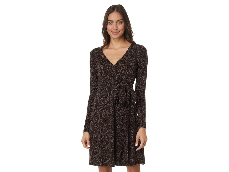 Toad&Co Cue Wrap Long Sleeve Dress Dot Print) Women's Dress Product Image