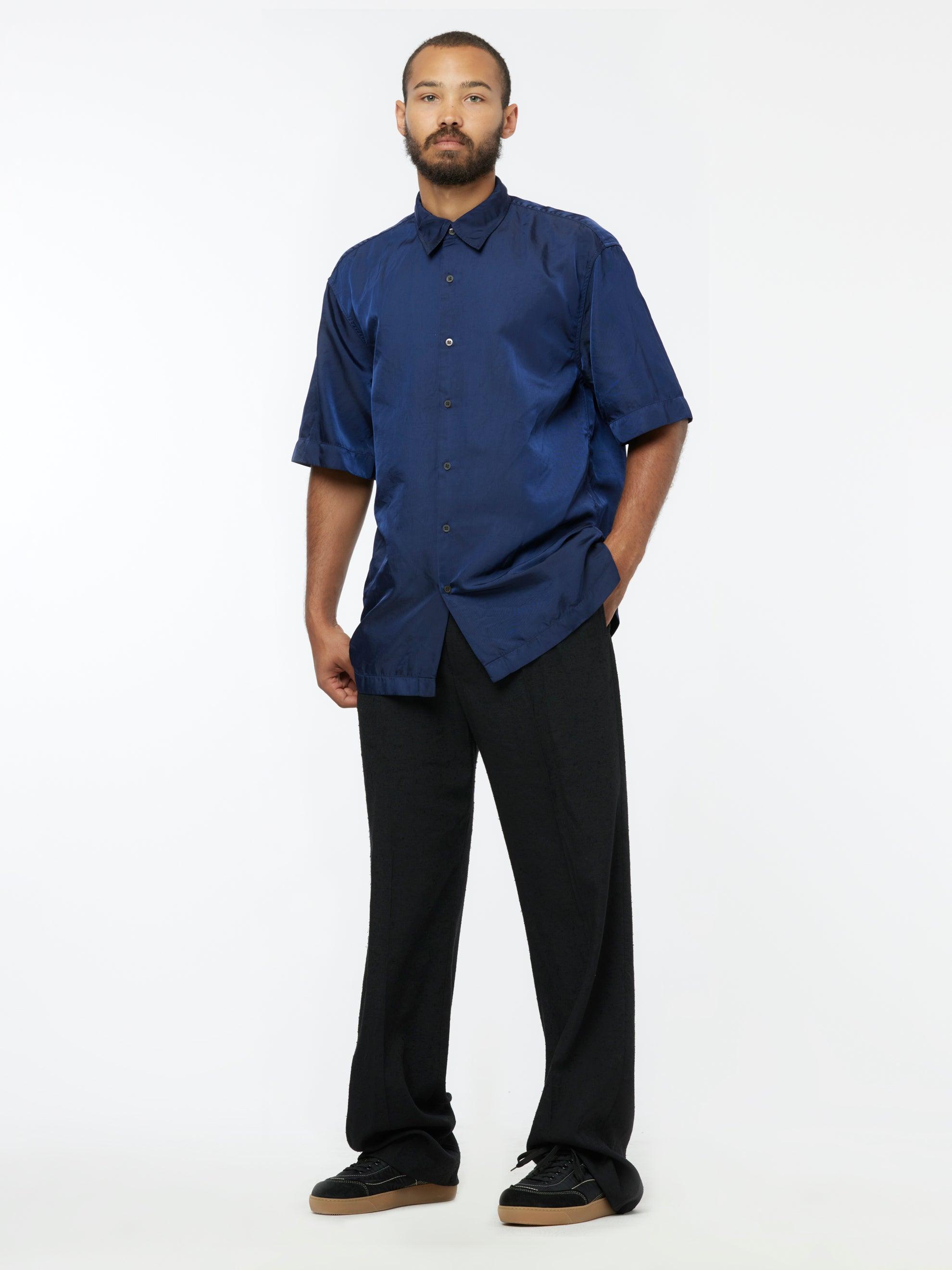 Cassidye Nylon Shirt (Navy Blue) Product Image